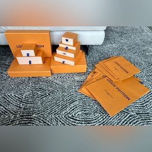 9 Louis Vuitton Boxes and 9 Louis Vuitton Bags